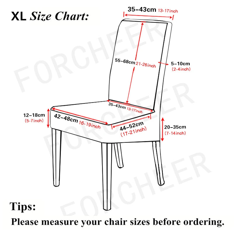 XL Size Printed Dining Chair Covers Large Removable Washable Kitchen Chair Protector Seat Cover for Dining Room Home Banquet