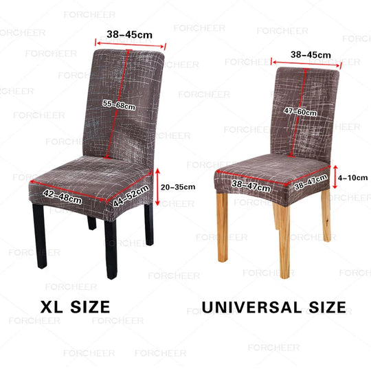 XL Size Printed Dining Chair Covers Large Removable Washable Kitchen Chair Protector Seat Cover for Dining Room Home Banquet