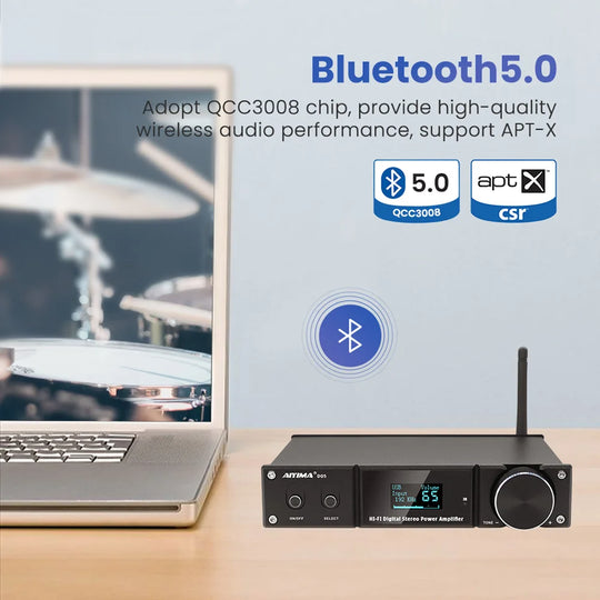 AIYIMA Audio D05 Bluetooth Amplifier 120Wx2 Stereo Hifi 2.1 Wireless Class D Mini Power Subwoofer USB DAC AMP Home Theater DIY