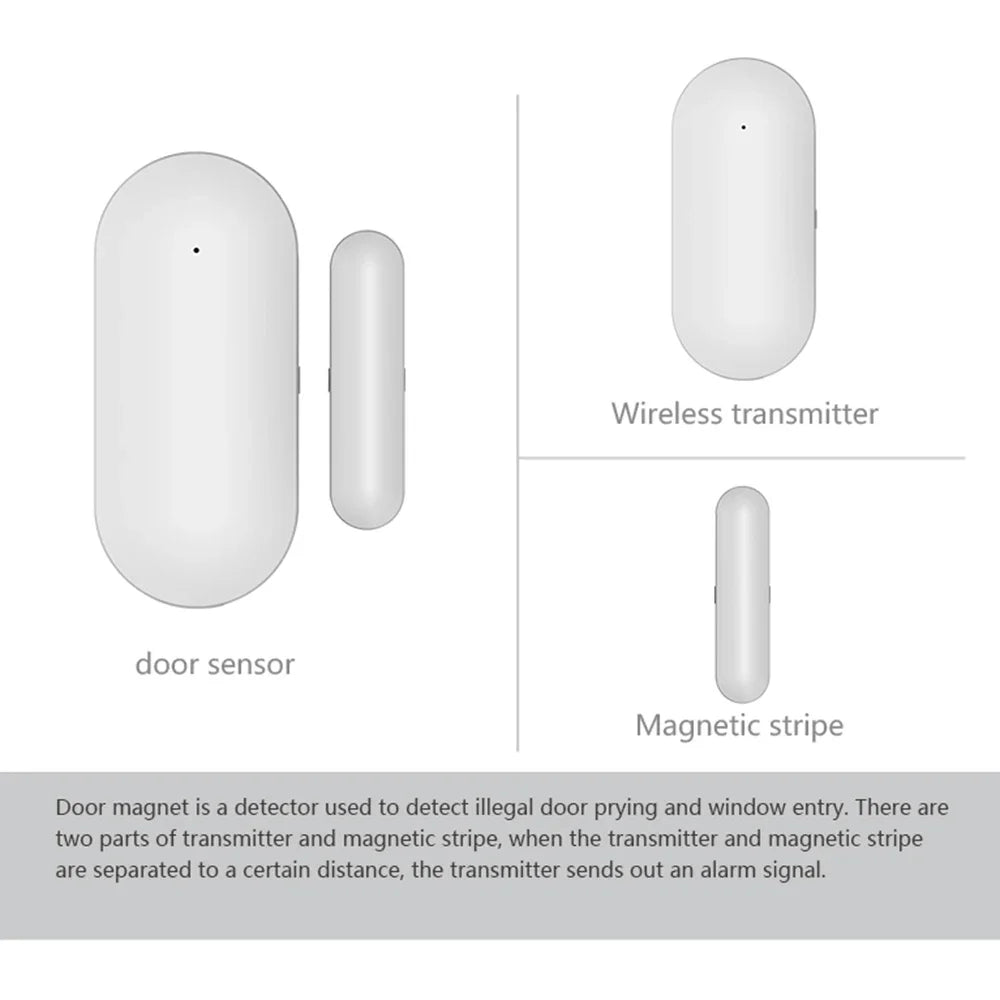 PGST-68R Wireless door and window detector, home safety magnetic sensor, 433MHz, with alarm unit，doorbell alarm warning