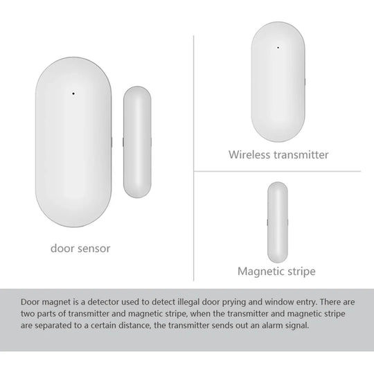 PGST-68R Wireless door and window detector, home safety magnetic sensor, 433MHz, with alarm unit，doorbell alarm warning