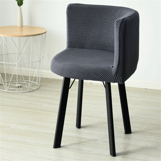 1/2/4/6pcs Curved Chair Covers Solid Polar Fleece Arc Back Kitchen Dining Chair Cover Low Back Seat Slipcover Home Decor Modern