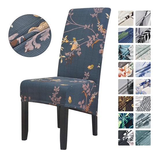 XL Size Printed Dining Chair Covers Large Removable Washable Kitchen Chair Protector Seat Cover for Dining Room Home Banquet