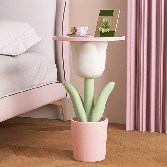 Nordic Style Tulip Shape Storage Side Table Living Room Sofa Side Small Coffee Table INS Bedroom Bedside Corner Table Home Decor