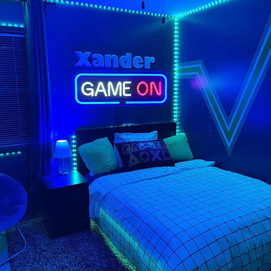 Game On Neon Signs Neon Lights Game console LED Neon Signs For Wall Decor Bar Lights Gaming Room Bedroom Decoration Lights