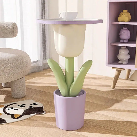 Nordic Style Tulip Shape Storage Side Table Living Room Sofa Side Small Coffee Table INS Bedroom Bedside Corner Table Home Decor