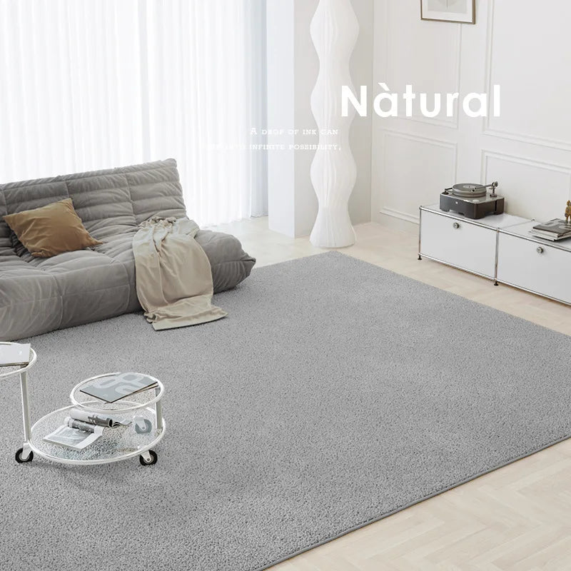Japanese Minimalist Solid Color Plush Rugs Living Room Decoration Large Area Carpet Bedroom Thickened Soft Carpets Lounge Rug