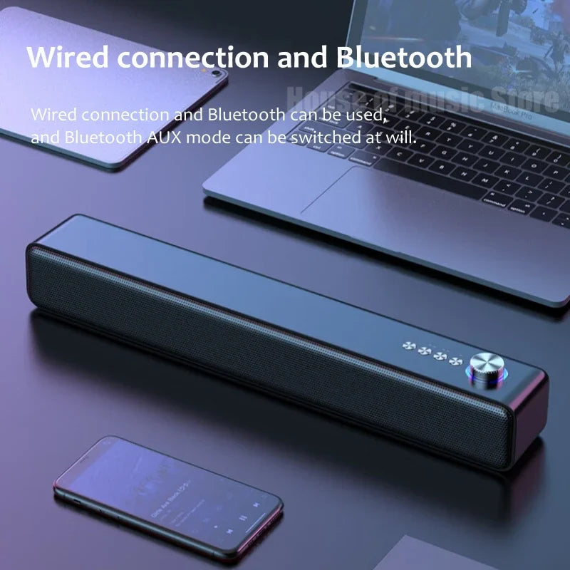 Portable Sound Bar Computer Speakers AUX Wired Wireless Blue Tooth E-sports Speaker PC/TV Home Theater System 4D Stereo Surround