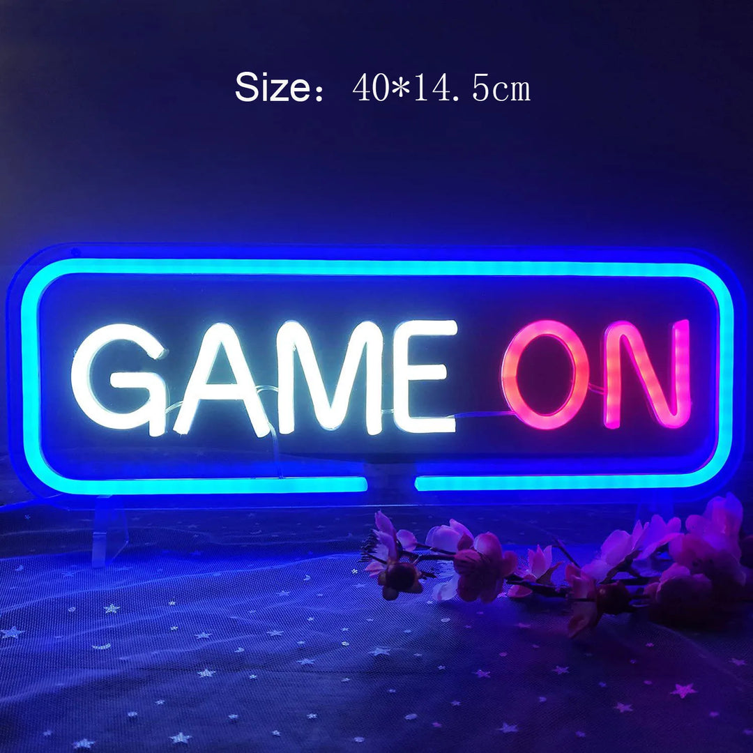 Game On Neon Signs Neon Lights Game console LED Neon Signs For Wall Decor Bar Lights Gaming Room Bedroom Decoration Lights